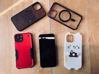 iPhone 13 128GB, černý, baterie 90%, originál + kryty