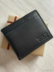 Kožená peněženka s modrým výřezem - 1