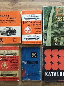 Knihy Škoda- opravy a údržba, manuál Š 1202, autoatlas ČSSR