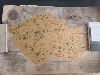 Stírací mapa Česka DELUXE XL (90 x 60 cm)