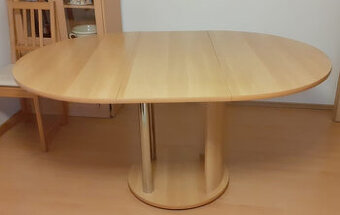 Rozkládací jídelní stůl, kulatý-oválný