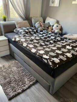boxspring americká postel 160x220cm včetně úložného prostoru