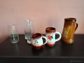 Sklenice a krýgly na pivo