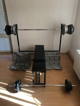 Lavice na bench press + sada činek 100 kg