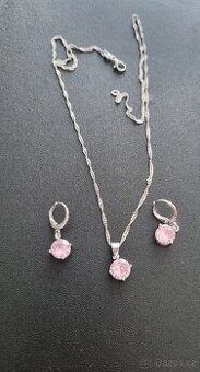 Nová dárková sada souprava šperků Růžové 925