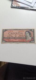 2 dolarů kanadské 1954 rok ottawa