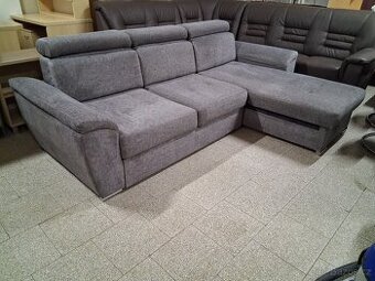 Sedačka rohová rozkládací šedivá