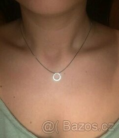 Dámský stříbrný náhrdelník třpytivý kroužek 925 nový 50 cm