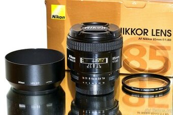 Nikon AF Nikkor 85mm 1,8D + UV 9-lamelový TOP STAV
