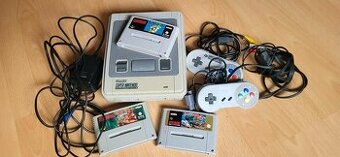 Super Nintendo retro konzole se 3 hrami