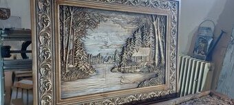 Drevený obraz 90×68cmhrub -4cm