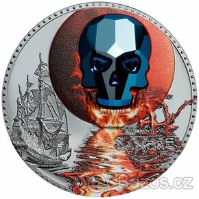 Nádherná mince - Crystal Skull - La Luna de Sangre - 1 Oz