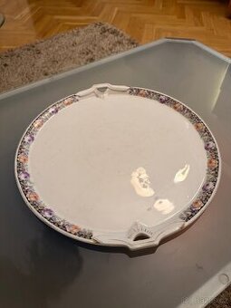 Starožitný porcelánový podnos Haas & Czjzek (Horní Slavkov)