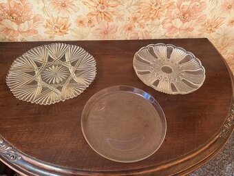 3 ks skleněný tác