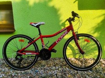 Značkové dětské kolo CORE NIPPER 24" (ČERVENÁ)