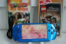 REZERVOVÁNO - PSP 3000 Vibrant Blue + 14 her + hack