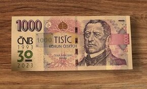 ČNB Bankovky s přítiskem 1000 Kč UNC