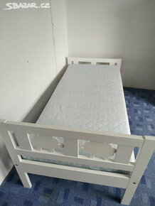 dětská postel Ikea Kritter + matrace + zábrana