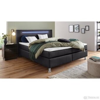 Postel s boxspring, včetně LED osvětlení 180x200