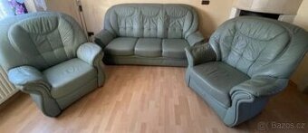 Kožená zelená sedačka, 4577