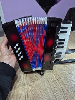 Nová tahací harmonika dětská-větší/ akordeon černý - 1