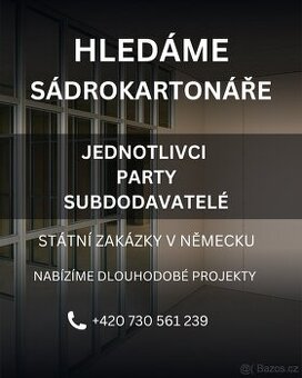 Hledáme sádrokartonáře, zedníky, malíře a dalsí řemeslníky