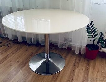 Moderní jídelní kulatý jídelní stůl , bílý 110 cm