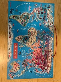 Dřevěné puzzle mapa světa