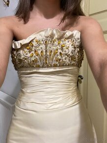 Nové společenské dlouhé hedvábné šaty maturitní ples