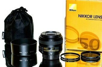 Nikon AF-S Nikkor 50mm 1:1,8 G + UV + CPL NEPOUŽÍVANÝ