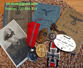 Koupím Německé vojenské odznaky, wehrpass, soldbuch, fotky