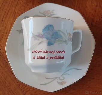 Hrnečky na kávu - 6 šálků s podšálky