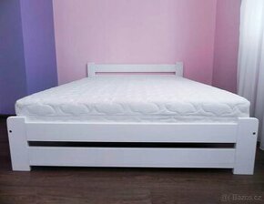Nová postel bílá 120x200 cm + rošt