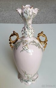 krásná váza růžový porcelán H&C výška 23cm