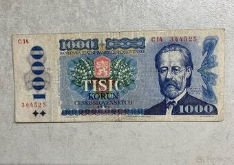 Stará bankovka 1000 Kčs