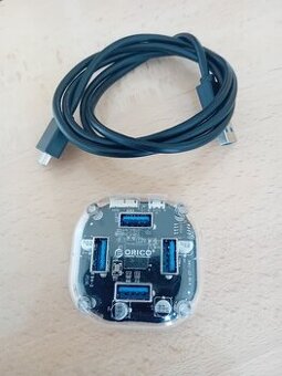 ORICO USB HUB 4xUSB3.0 transparentní