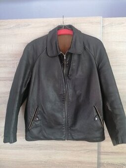 Kožená motorkářská retro bunda