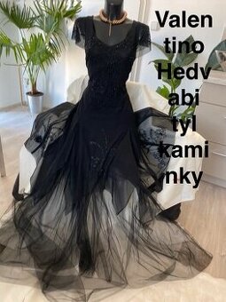 Guess plesové dlouhe pruhledne saty cerne 38