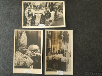 Pouť - sv. Vojtěch 1947, Josef kard. Beran, 3 čb fotografie