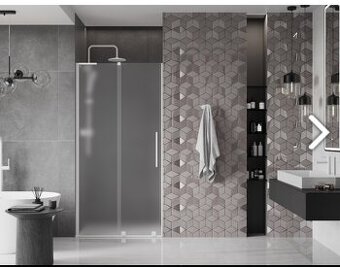 MEXEN/S - Velar posuvné sprchové dveře 110, dekor, bílá