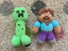 Creeper a Steve plyšáci na sklo 25 cm