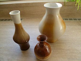3 ks keramické vázy a lázeňské pítko levně