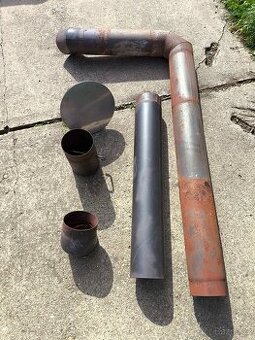 komínové roury 160mm průměr, 2mm tloušťka; komínová stříška