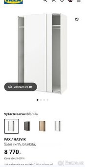 DOVOZ MOŽNÝ šatní skříň IKEA PAX drátěný program
