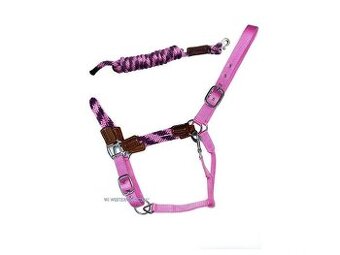 Ružový set ohlavka+vodítko