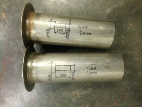 Nerezové INOX roury 103,3mm s přírubou 158mm