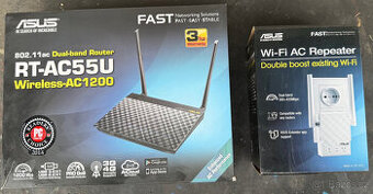 Wi-Fi router Asus RT-AC55U + Wi-Fi extender Asus RP-AC51