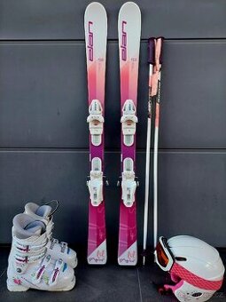 Lyže ELAN LIL SNOW, 120 cm + hůlky + boty + přilba