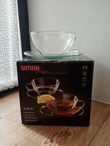 2x skleněný šálek Simax 0,3l