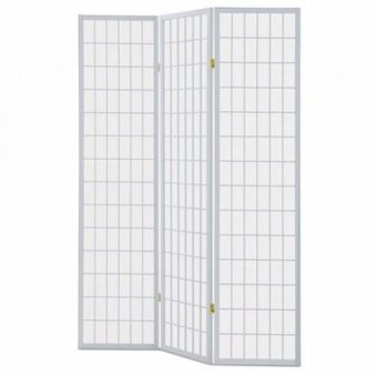3 dílný paravan bílý z dřeva